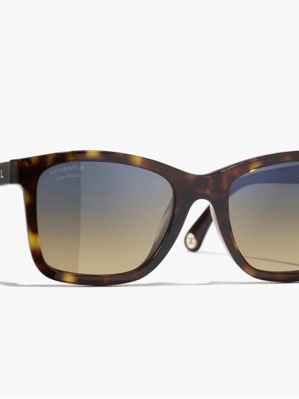 CHANEL Tortoiseshell Sunglasses with Black Quilted Logo Case